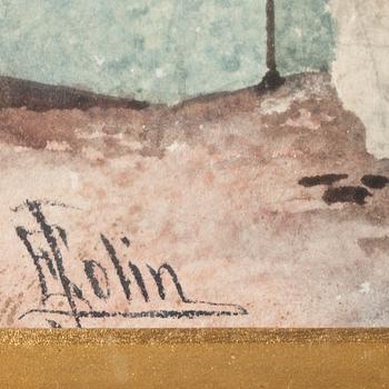 ELLEN JOLIN, akvarell, signerad och daterad Venezia- 92.