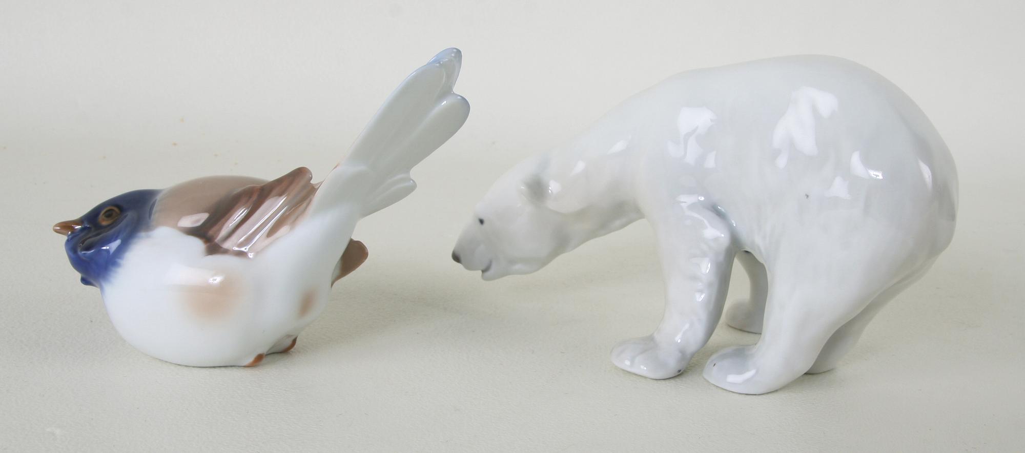 FIGURINER, 2 st. Porslin. Royal Copenhagen o Bing & Gröndahl.