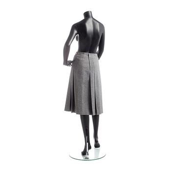 CÉLINE, a grey wool skirt.