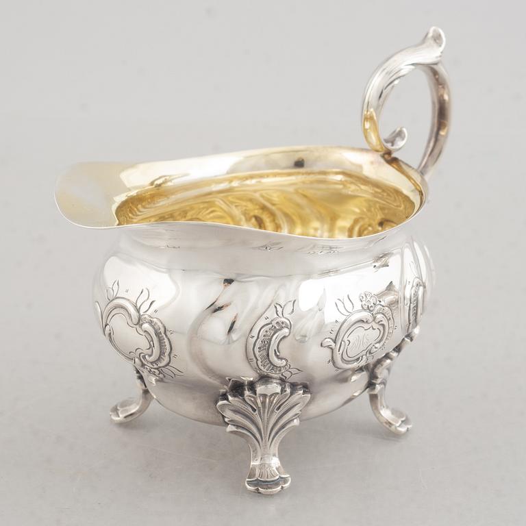 A Three Piece Silver Coffee Service, including mark of CG Hallberg, Stockholm 1961.
