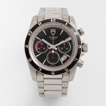 Tudor, Grantour, chronograph, wristwatch, 42 mm.