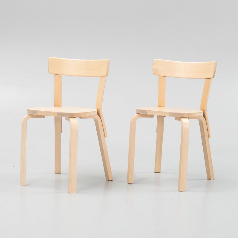 Alvar Aalto, a pair of model 69 chairs, Artek, Finland, 2021.