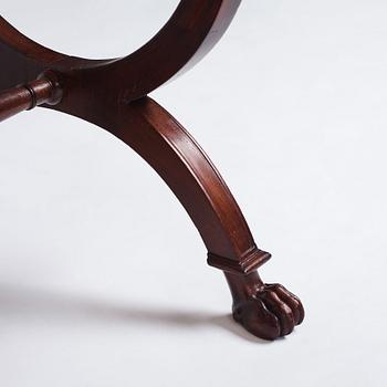 A pair of Directoire mahogany stools, circa 1800.