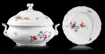 MATSERVIS, 20 delar, porslin, Meissen. 1900-tal.