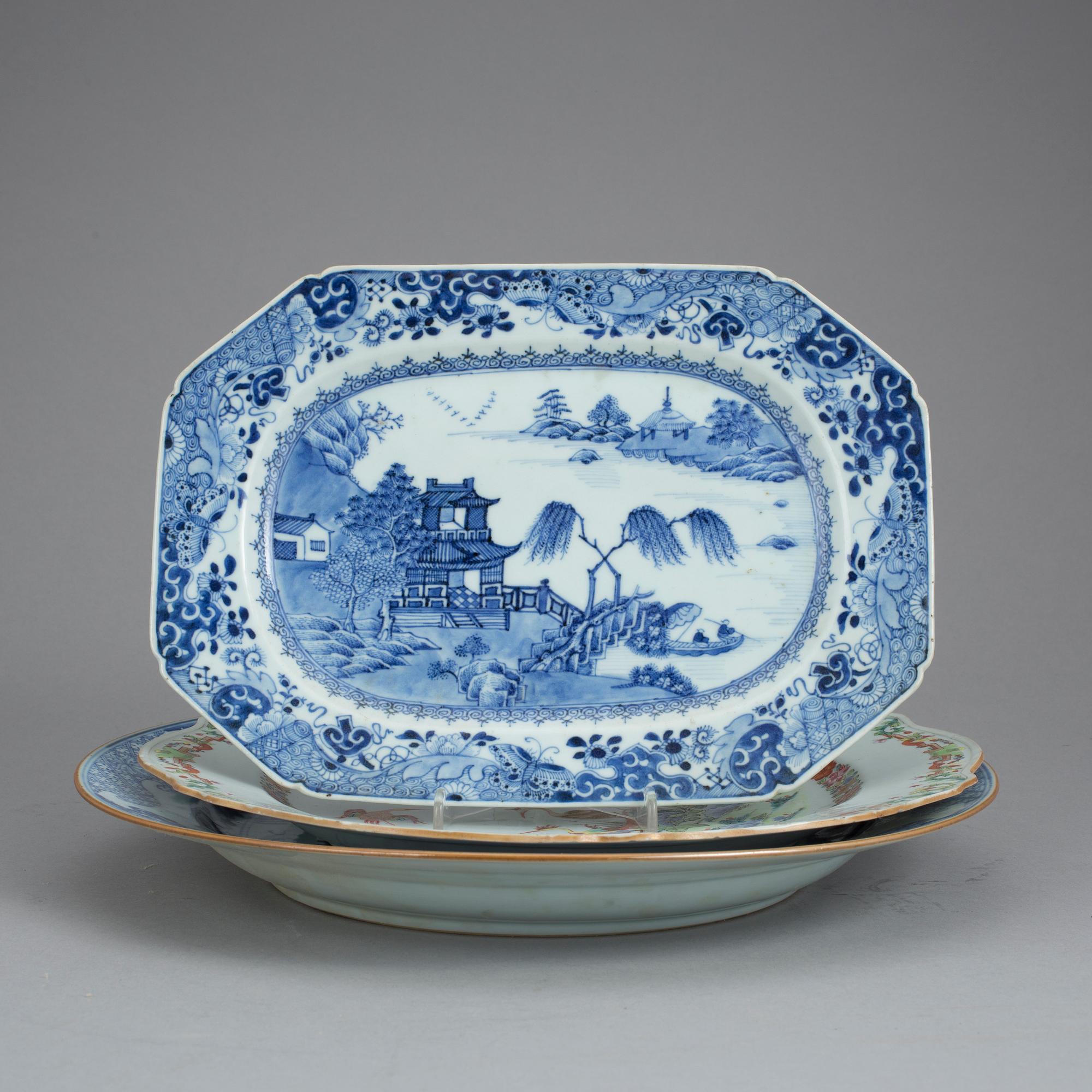 PARTI KINA, 3 delar, porslin, Kina, Qianlong (1736-1795).