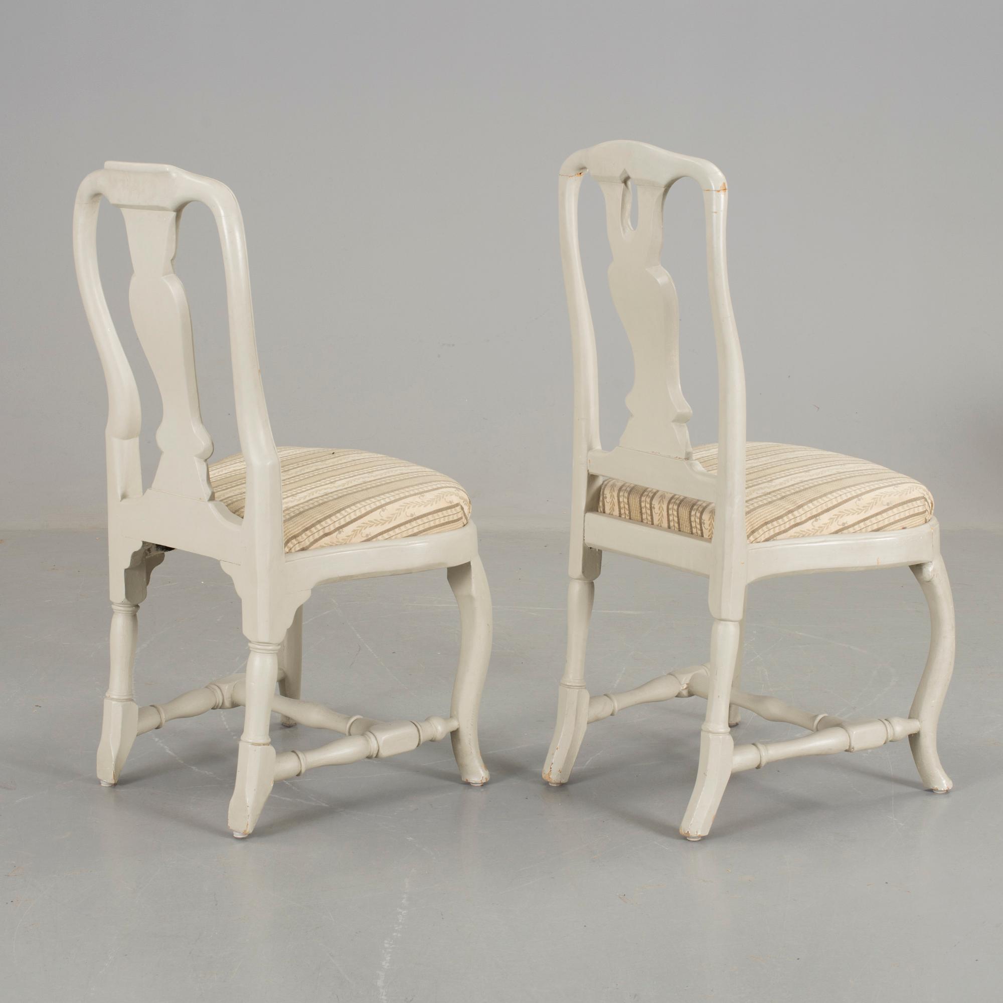 STOLAR, 2 stycken, senbarock, 1700-tal.