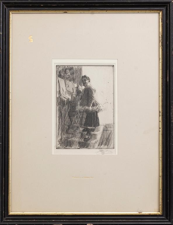 Anders Zorn, a signed etching from 1903.