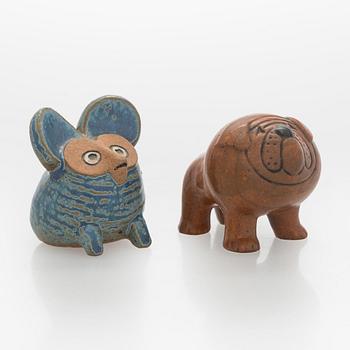 Lisa Larson, a set of two ceramic figurines, Gustavsberg, Sweden.