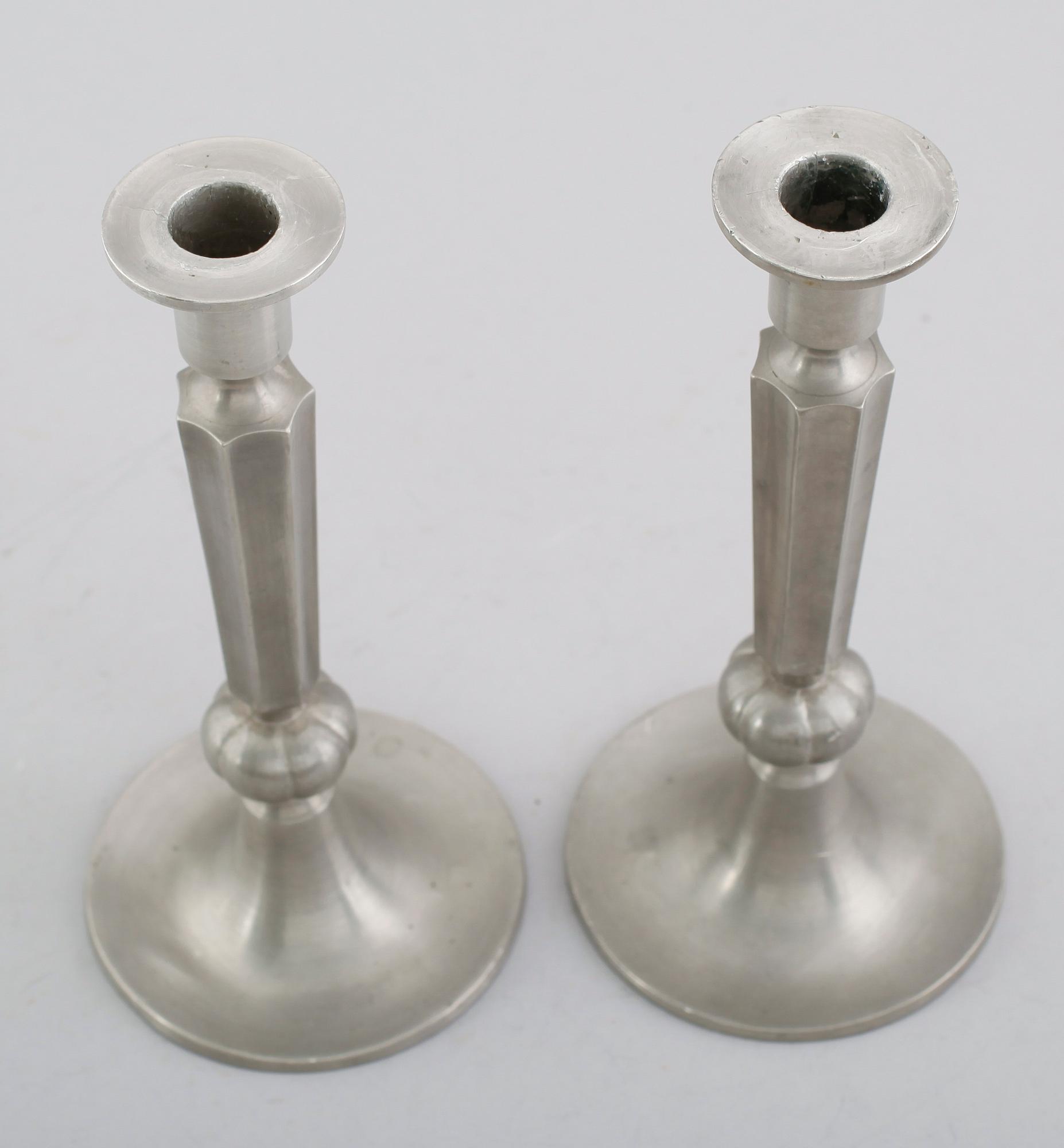 LJUSSTAKAR, 1 par, tenn, Edvin Ollers, 1930.