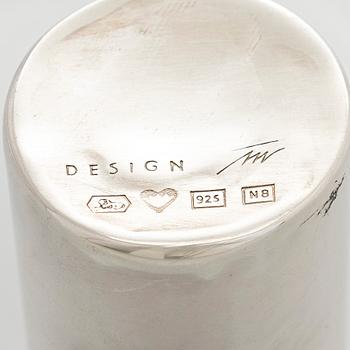 Tapio Wirkkala, a pair of sterling silver 'Growth' vases, Kultakeskus Oy, Hämeenlinna 1990.