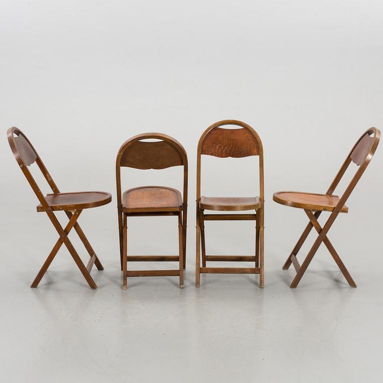 Four mid 20th century Luterma folding chairs, Estonia.