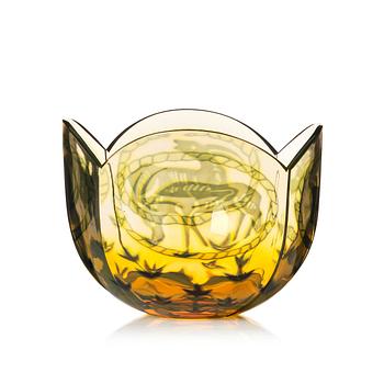 Gunnar Cyrén, a 'graal' glass bowl, Orrefors, Sweden.