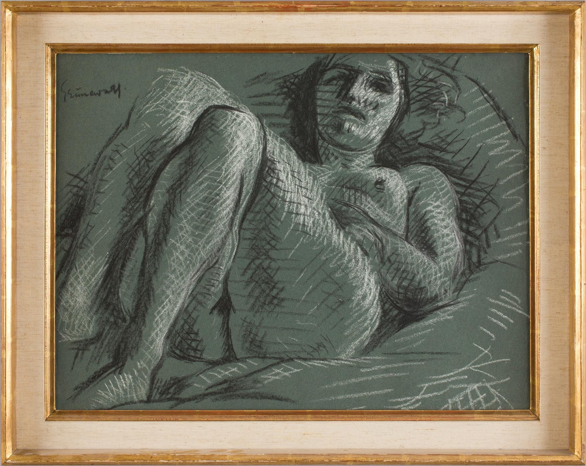 ISAAC GRÜNEWALD, pastellkrita. Sign.