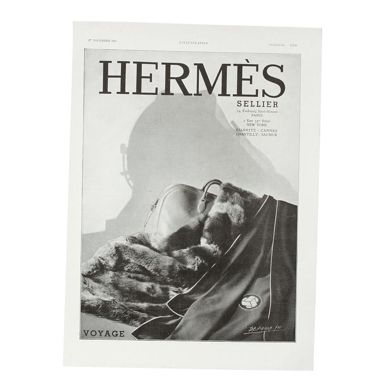 LOUIS VUITTON and HERMÈS, three fashion posters in black and white.