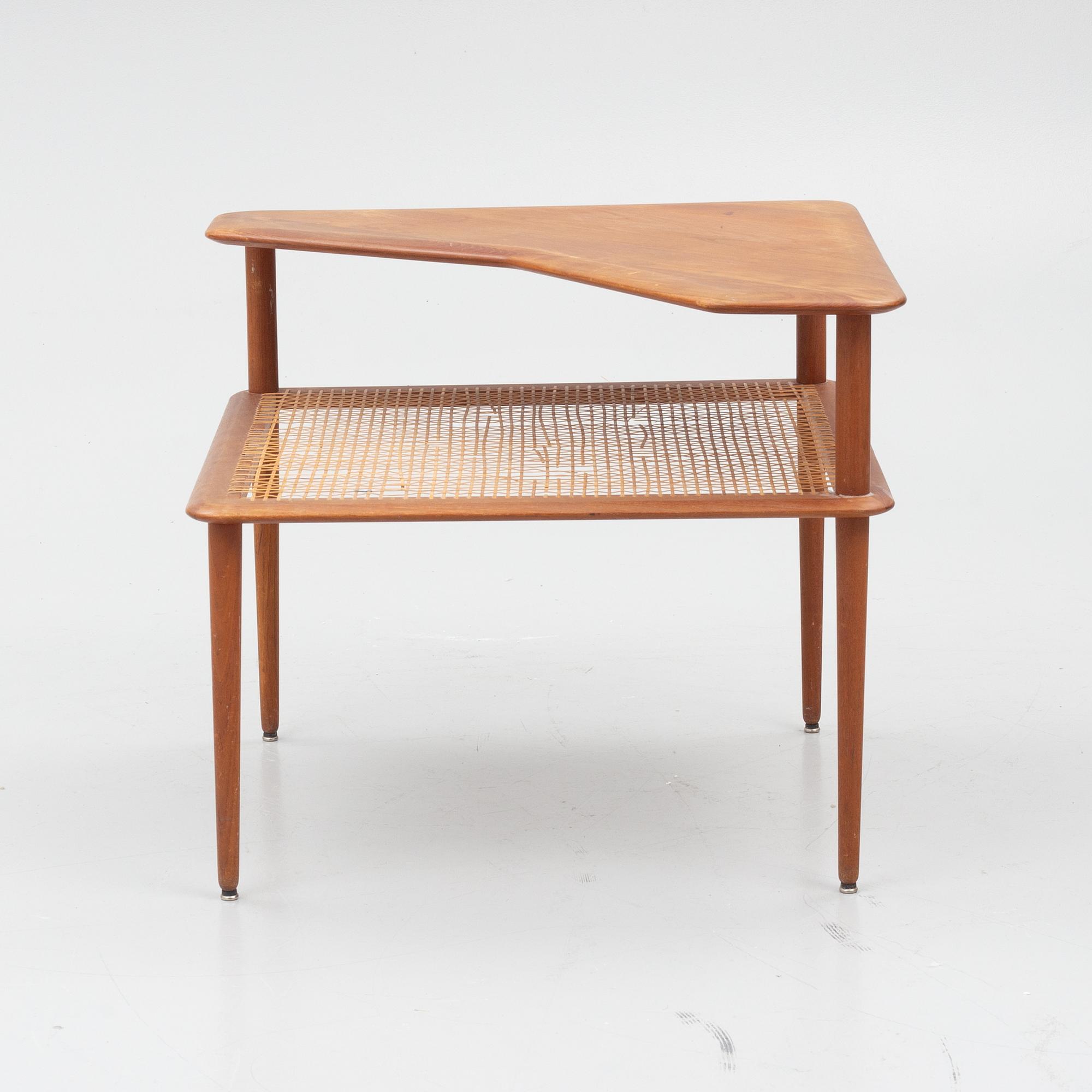 Peter Hvidt & Orla Mølgaard Nielsen, a corner sofa with table, three pieces, 'Minerva', France & Daverkosen, Denmark, 1950s/1960s.