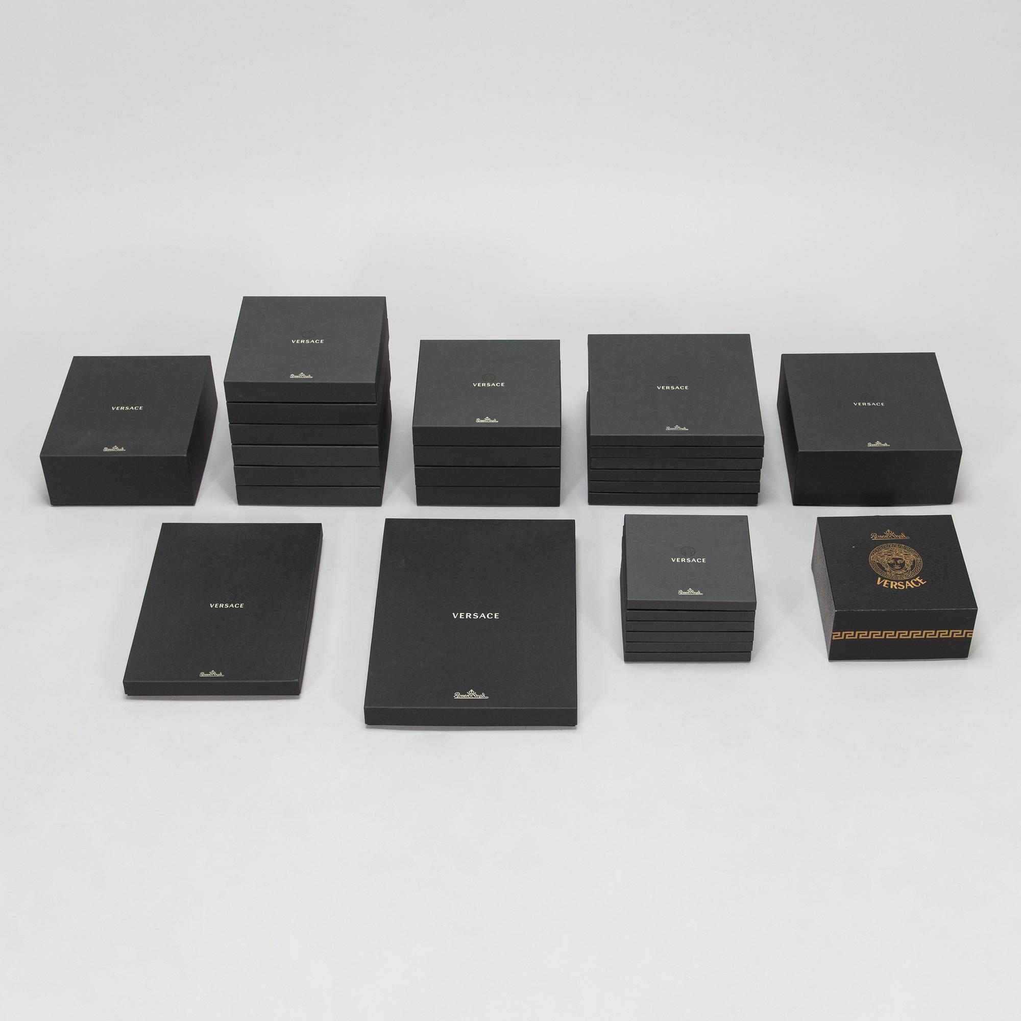 Versace, ruoka-astiasto, 27 osaa, posliini, "Medusa", Rosenthal, Studie-linie, Saksa.