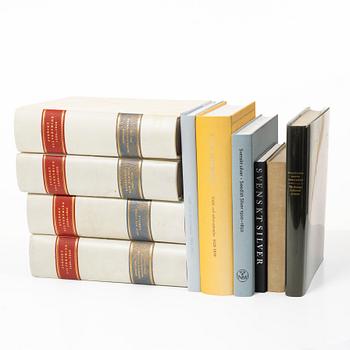 Lot of silver-related Swedish literature, 10 volumes.