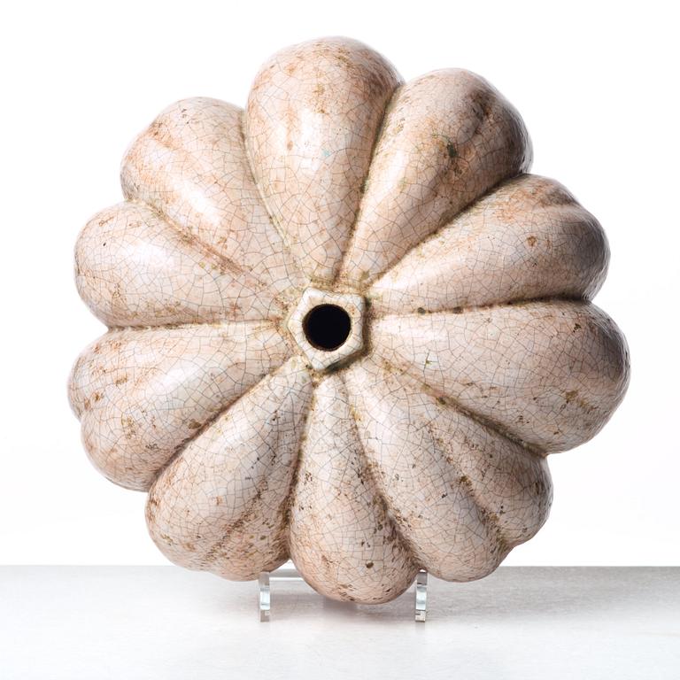 Hans Hedberg, a faience sculpture of a pumpkin, Biot, France.