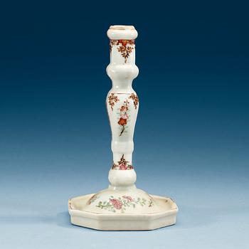 1564. A famille rose candle stick, Qing dynasty, Qianlong (1736-95).