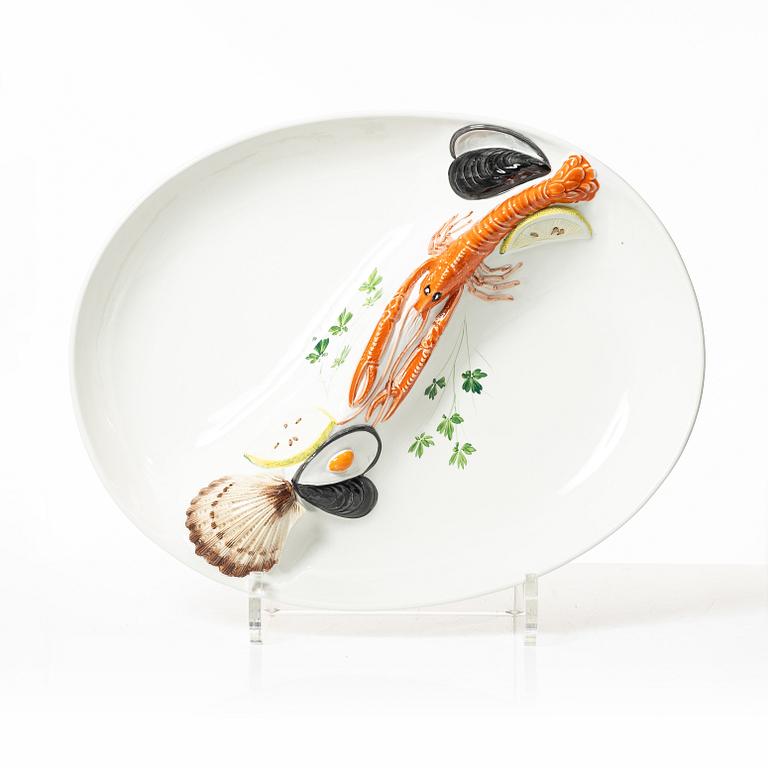 Servisdelar för skaldjur, 7 delar, keramik, V.B.C. Cre Art, Treviso, Italien.