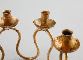 LARS HOLMSTRÖM, ljusstake, mässing, Firma Lars Holmström, Arvika, 1900-talets andra hälft.