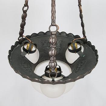 Arvid Böhlmarks Lampfabrik, chandelier model “5680”, Stockholm, 1910s–1920s.
