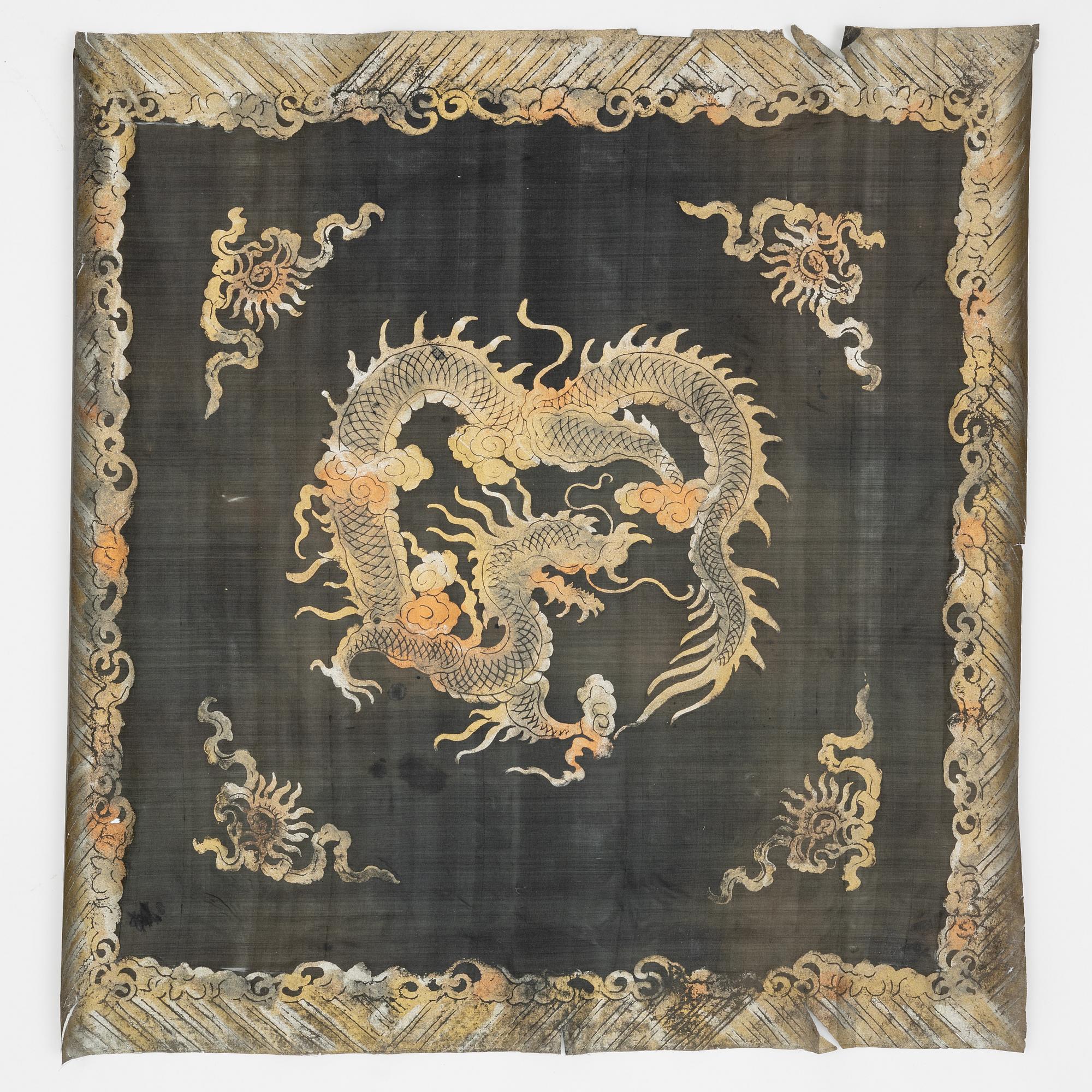 Antik kinesisk textil, Qing dynastin, 1800-tal.