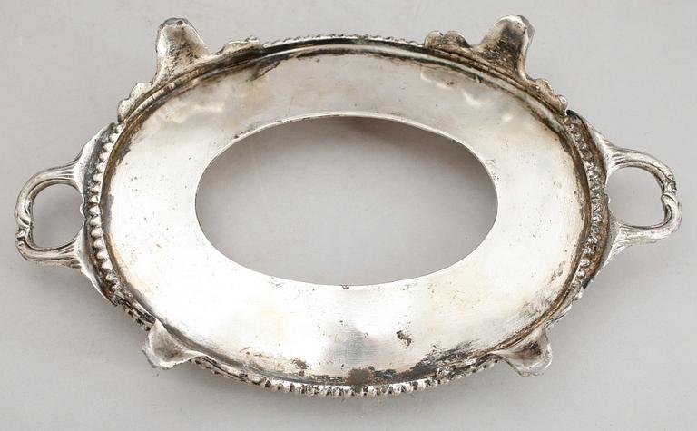 SMÖRASK, nysilver och glas, sekelskiftet 1900.