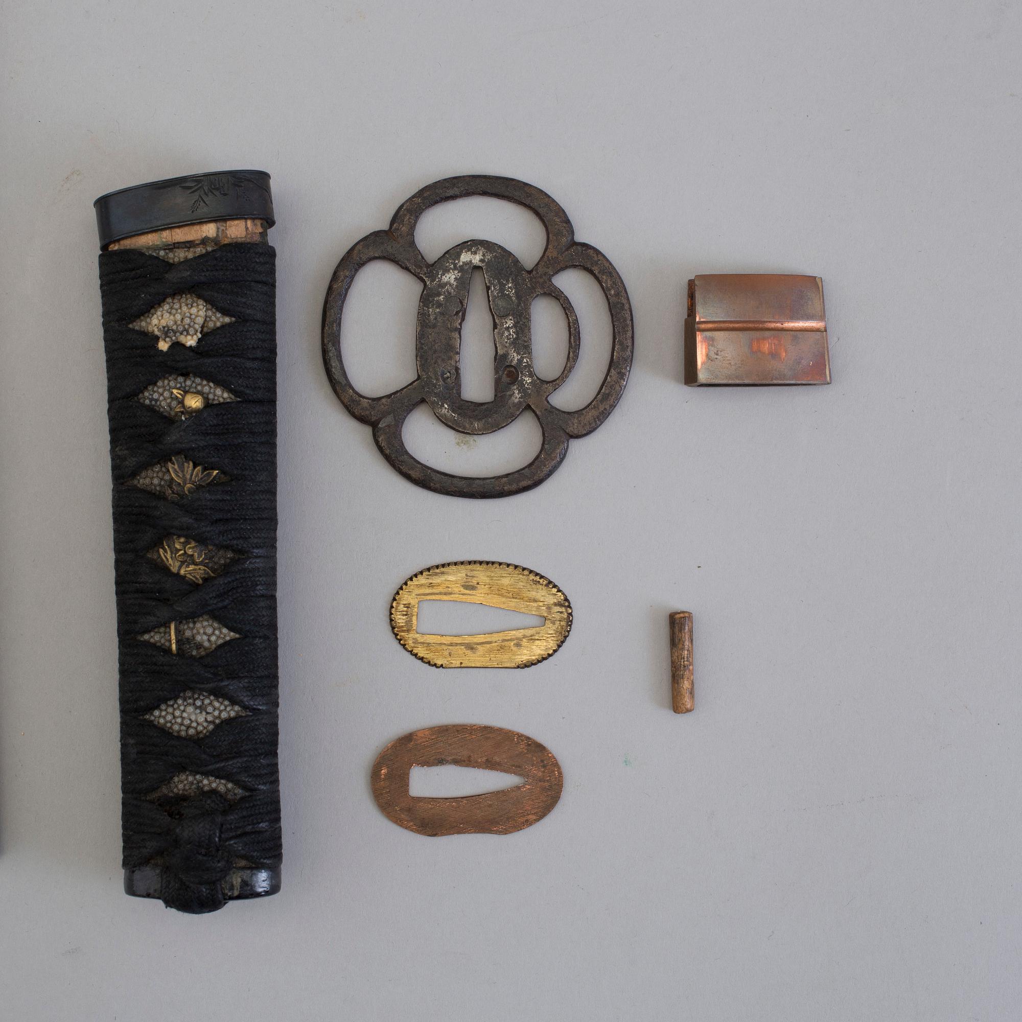 A Japanese Wakizashi marked Awataguchi, probably from the Edo period.