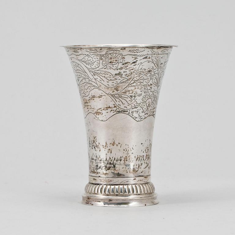 BÄGARE, silver, Carl Gustaf Högstedt, Kalmar, 1834. Vikt 94 g.