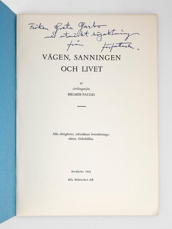 HÄFTEN, 2 st, från Greta Garbos estate, "Vägen, Sanningen och Livet".