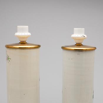BORDSLAMPOR, 1 par, porslin, Kina, 1800-/1900-tal.