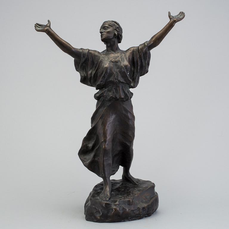 GERDA SPRINCHORN, skulptur, mörkpatinerad brons, signerad Gerda Sprinchorn. Gjutarstämpel Herman Bergman fud.