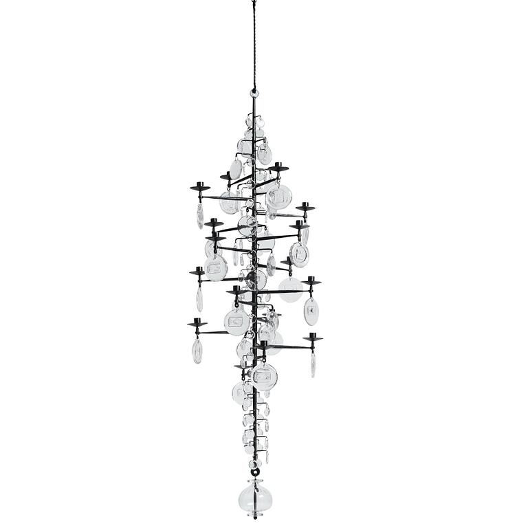 Erik Höglund, a sixteen light chandelier, Boda, Sweden 1960-1970s.