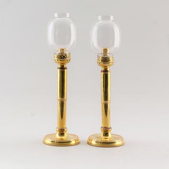 LJUSLYKTOR, 1 par, mässing, omkring år 1900.