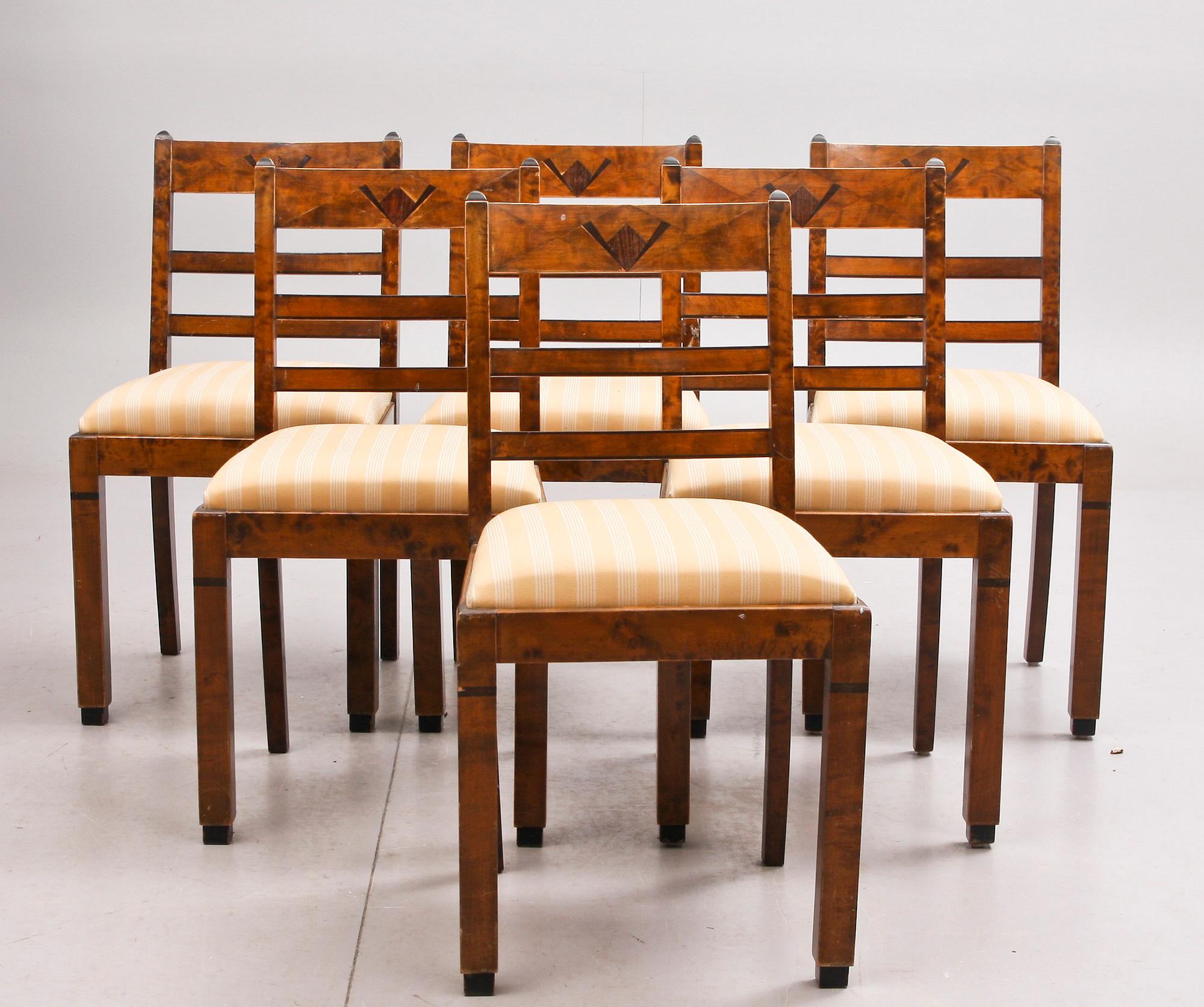 MATSALSMÖBEL, 9 delar, art deco, 1900-talets första hälft.