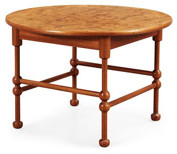 A Josef Frank mahogany and burrwood table, Svenskt Tenn, model 1028.