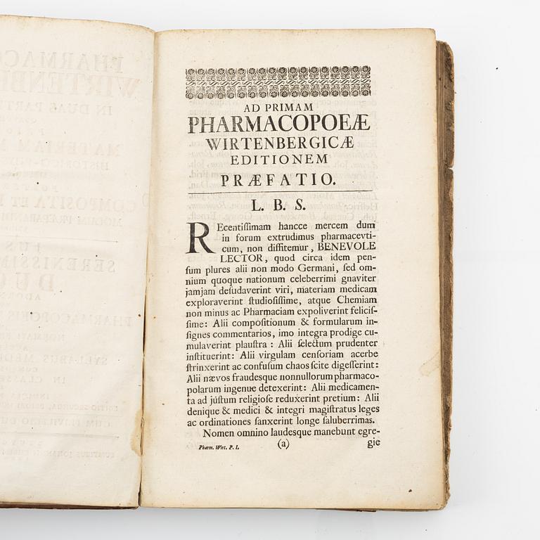 Pharmacopoea Wirtenbergica, 1750.