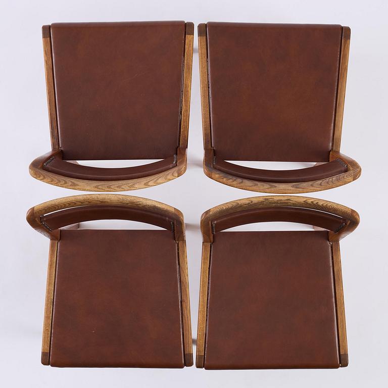 Axel Larsson, a rare set of four chairs, Svenska Möbelfabrikerna, Bodafors, 1940s-50s.