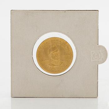 A commemorative coin of Mannerheim, gold, Venezuela 1958. Banco Italo-Venezuela.