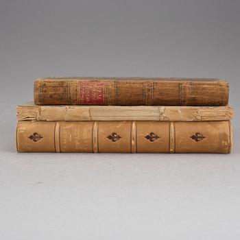 BÖCKER, 3 vol, bla Anecdotes Historiques Militaires..., av Raynal, Amsterdam 1754.