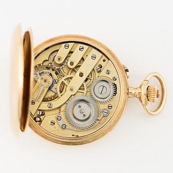 Pocket watch, 14K gold, hunter, 34 mm.