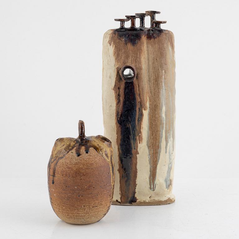 A Ceramic Sculpture and Jug.