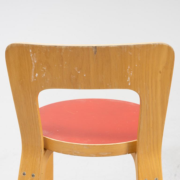 A set of six children's chairs model N65 by Alvar Aalto for Artek.