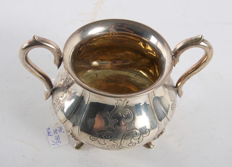 KAFFESERVIS, 3 delar, silver, J Hasselgren, Lund och C J Hellsten, Karlskrona.