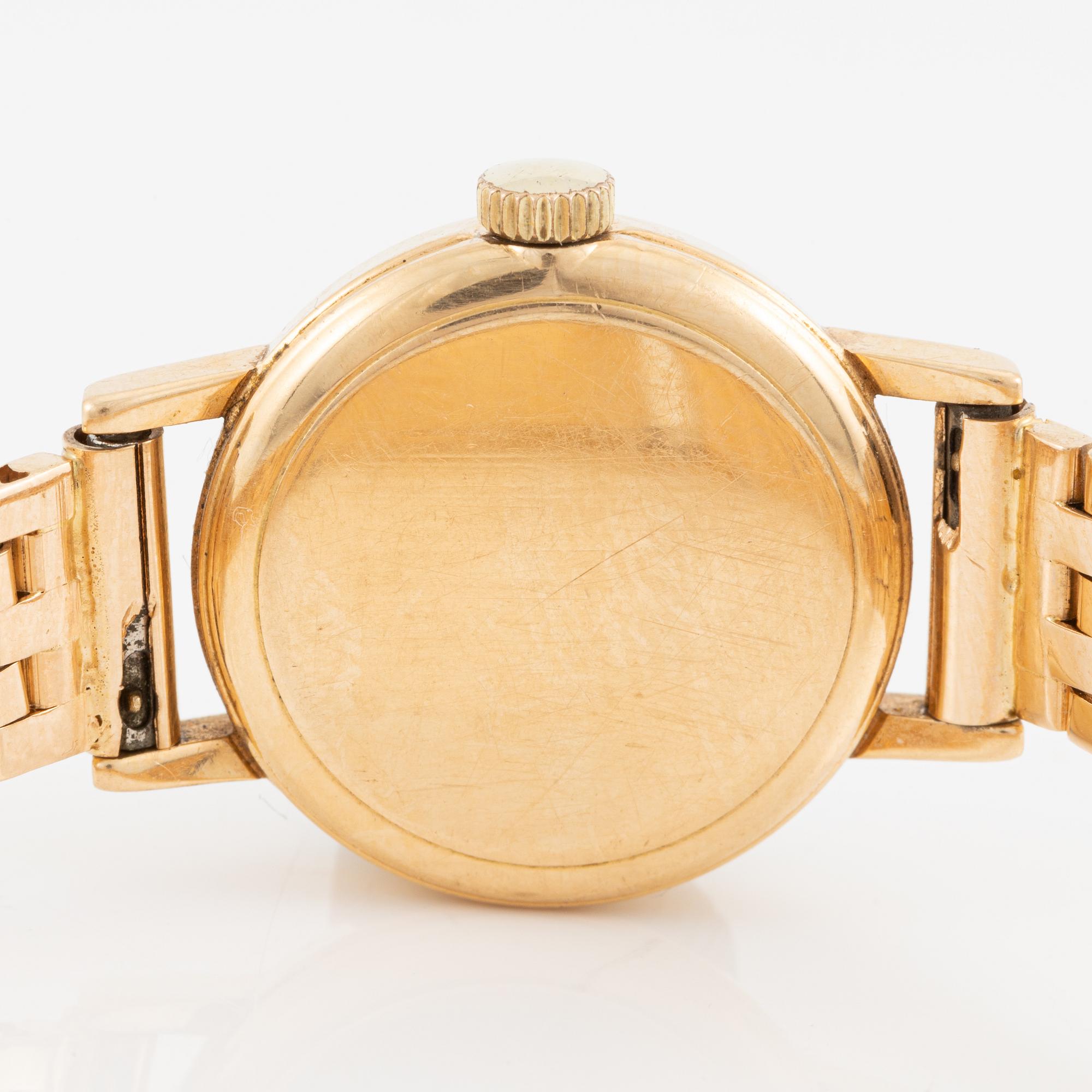 Omega, armbandsur, 18K guld, 19 mm.