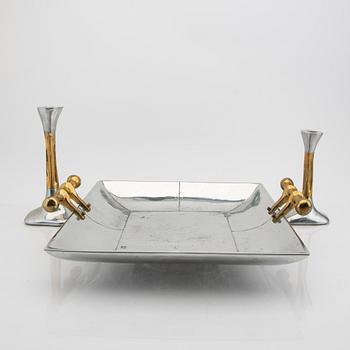 David Marshall, a bowl and two candle sticks.