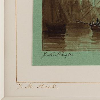 Joseph Magnus Stäck, "Minne". Hjulångare utanför Stockholm slott, i fonden Riddarholmskyrkan.
