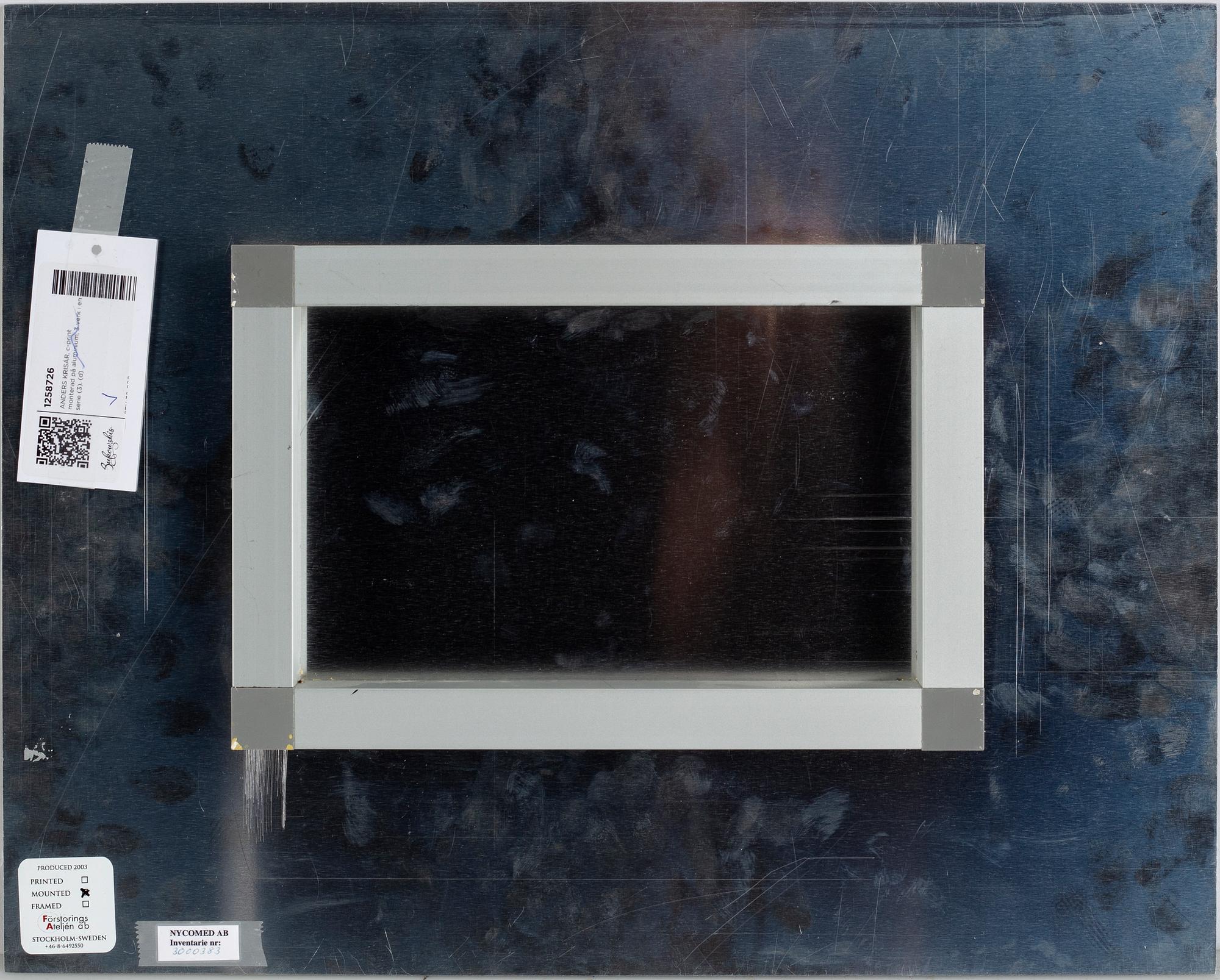 ANDERS KRISÁR, c-print monterad på aluminium, 3 verk ur en serie (3).