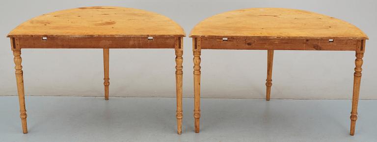 MÅNBORD, 2 delar, senempire, omkring 1800-talets mitt.